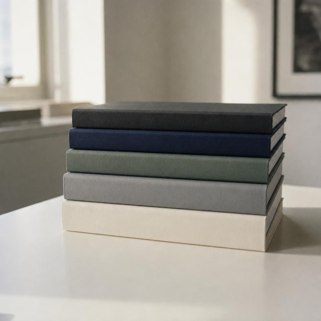 Stack of annual-report binders — Primos Bo'ot corporate registration